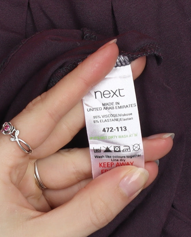 Next Women’s Red & Purple Jersey Colourblock Knee Length Dress Size 12