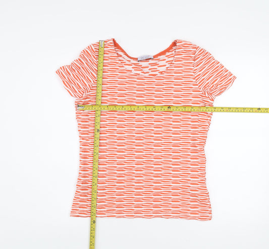 Marks and Spencer Per Una Orange Mix Short Sleeve Stretch T-Shirt Size 12