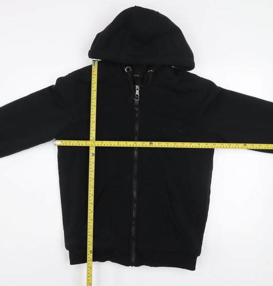 Brave Soul Men's Black L Fleece Lined Hooded Zip Active Jacket
