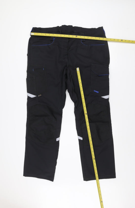 Mens UK Size M uvex Regular Fit Cargo Black Trousers