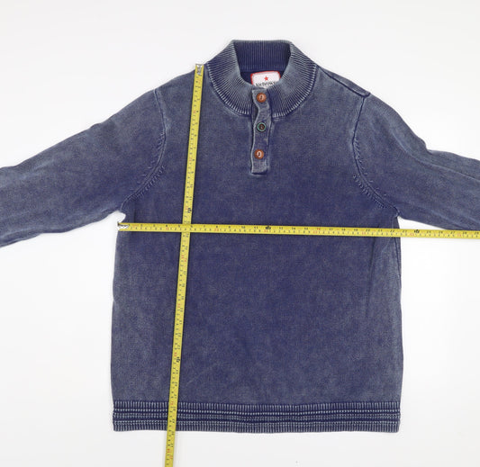 Joe Browns Men's Blue Cotton Henley Jumper XL