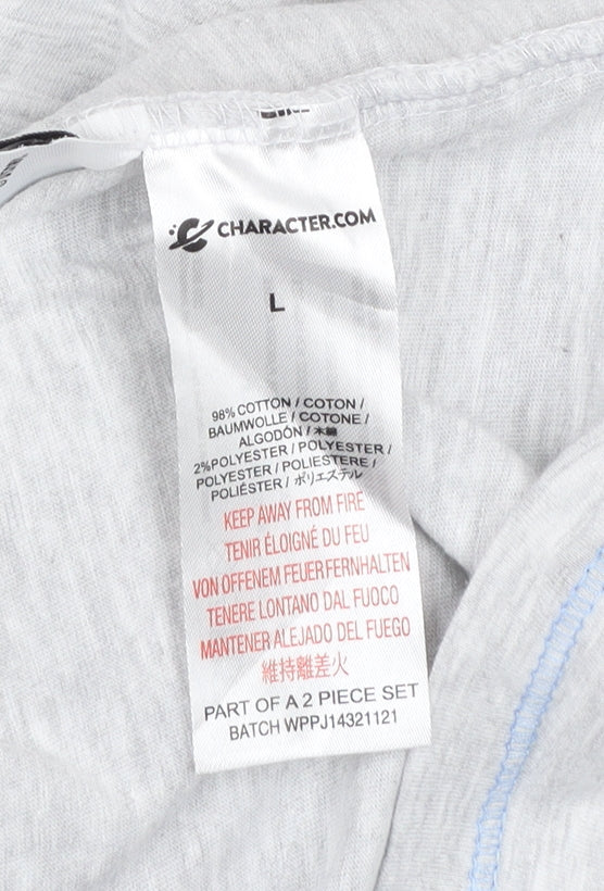 Womens UK Size L Character.com Grey Basic T-Shirt