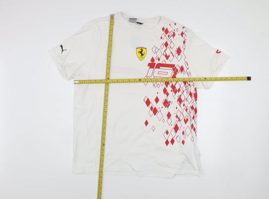 Puma Ferrari Men's White XL Graphic Sports T-Shirt