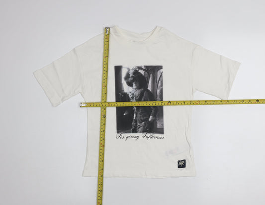 Girls UK Size 6-7 Years Marks and Spencer Ivory Graphic T-Shirt