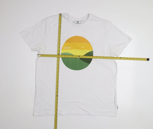 TOG24 Mens White 2XL Nature Graphic Crew Neck T-Shirt
