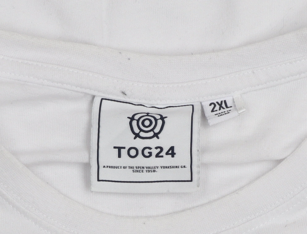 TOG24 Mens White 2XL Nature Graphic Crew Neck T-Shirt