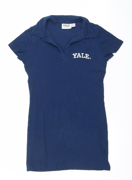 Womens UK Size M Yale University Blue Basic Polo