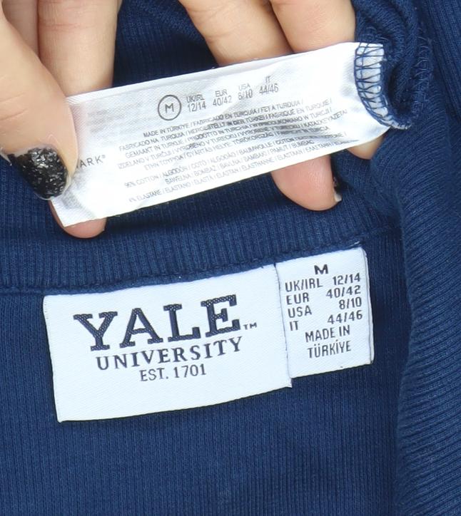 Womens UK Size M Yale University Blue Basic Polo