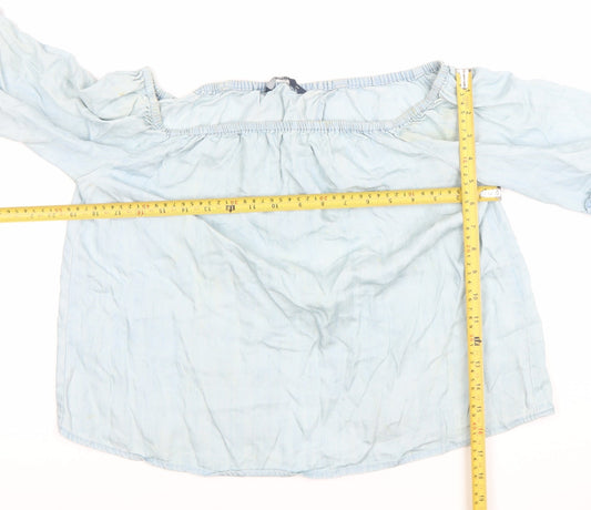 Womens UK Size 10 Only Blue Peasant Blouse