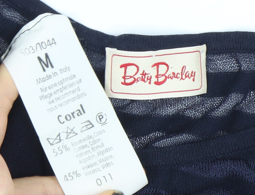 Betty Barclay Women's Navy Striped Long Sleeve Jersey Top M