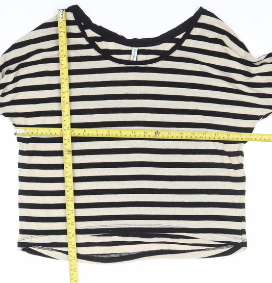 Womens UK Size S Stradivarius Black Basic T-Shirt