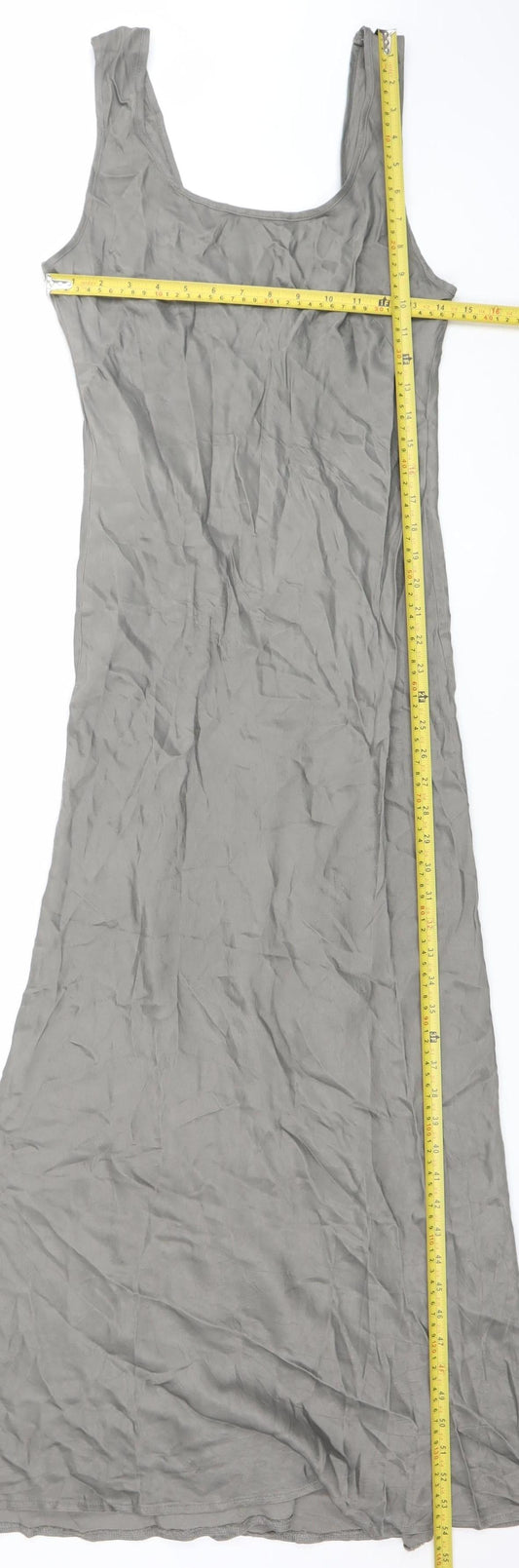 Nobody's Child Women’s Grey Linen Blend Long Slip Dress Size 12