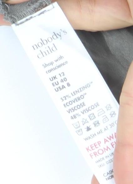 Nobody's Child Women’s Grey Linen Blend Long Slip Dress Size 12