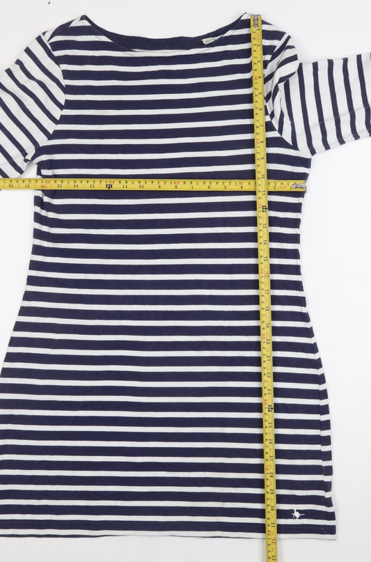 Jack Wills Women's Blue Striped T-Shirt Dress Size 12