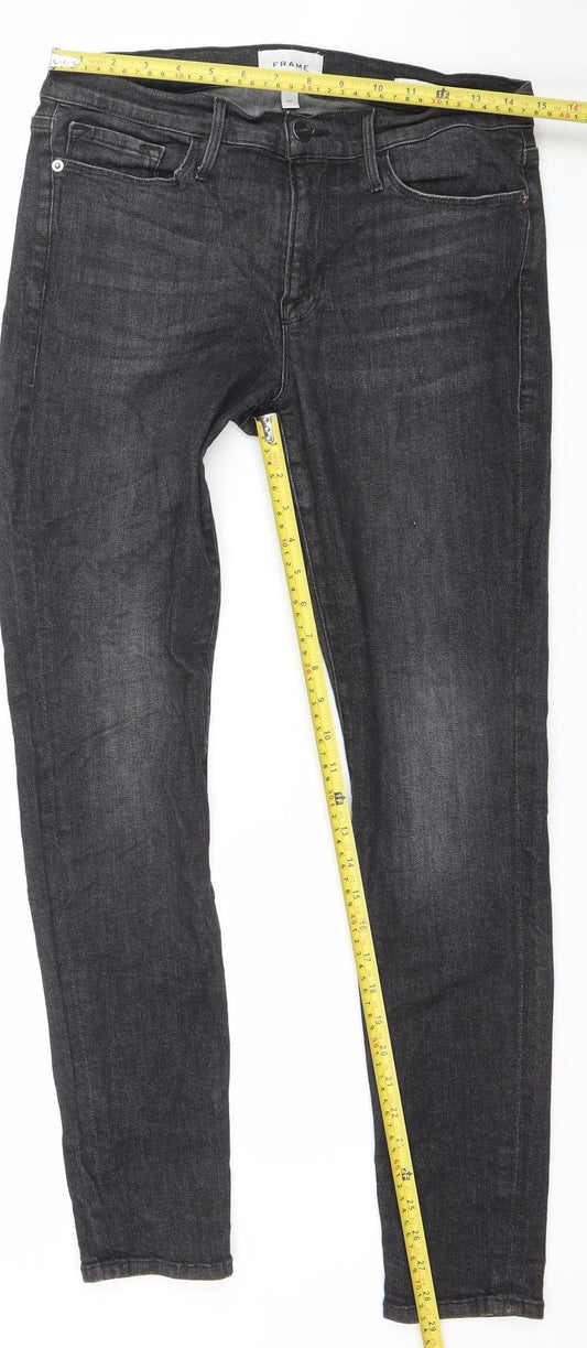 Womens UK Size 30 FRAME Slim Fit Skinny Black Jeans