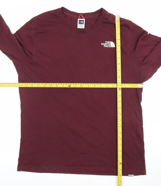 The North Face Men's Purple Long Sleeve Cotton T-Shirt Size M