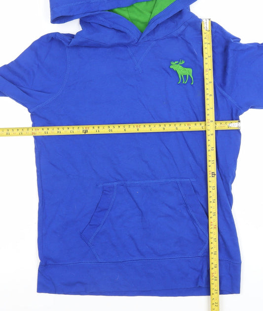 Abercrombie Teens Blue Pullover Hoodie L Embroidered Logo
