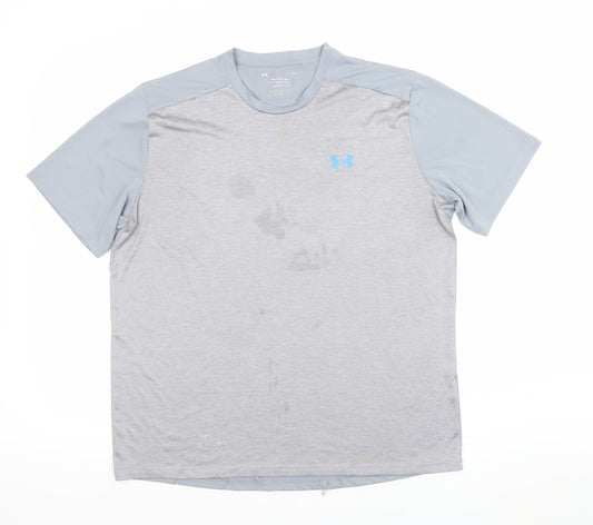 Mens UK Size L Under armour Grey Running & JoggingGym & TrainingFootball T-Shirt