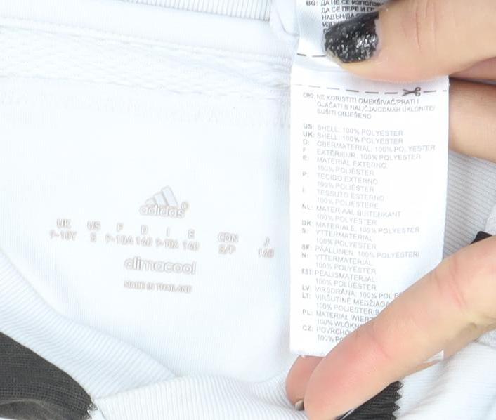 Adidas Boys Juventus Black & White Striped Football Jersey T-Shirt 9-10 Years