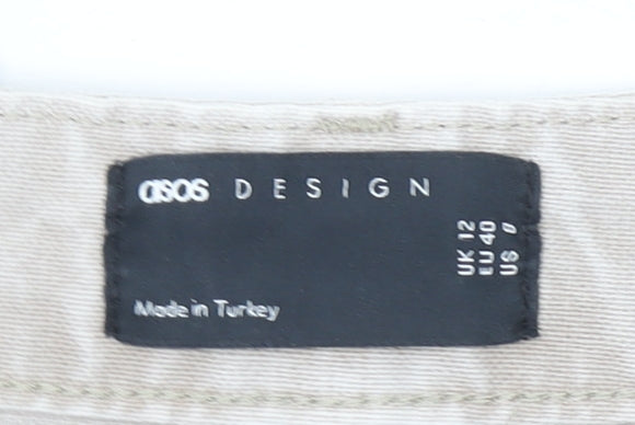 Womens UK Size 12 ASOS DESIGN Regular Fit Straight Beige Jeans