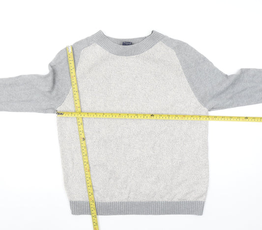 GAP Womens Grey Cotton Crew Neck Regular Fit Jumper Size S