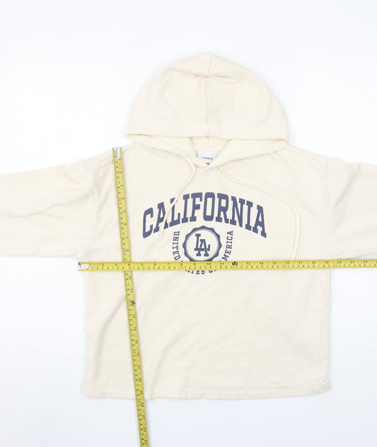 Womens UK Size S Only Beige Pullover Hoodie