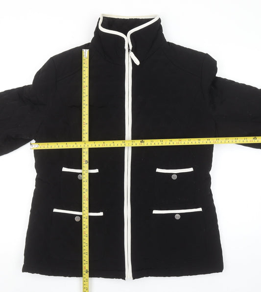 Womens UK Size 14 Gallery Black Quilted Coat