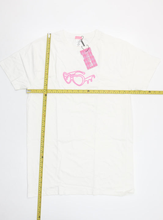 Womens UK Size S Love Island White Basic T-Shirt