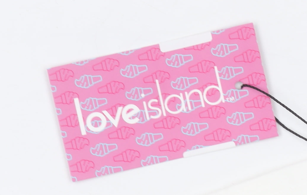 Womens UK Size S Love Island White Basic T-Shirt
