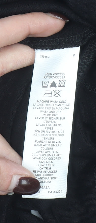 French Connection Women's Black Beaded Sleeveless Tunic Top Size S