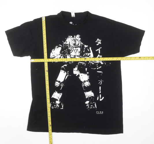 Level Up Wear Men's Black Titanfall Graphic T-Shirt Size L