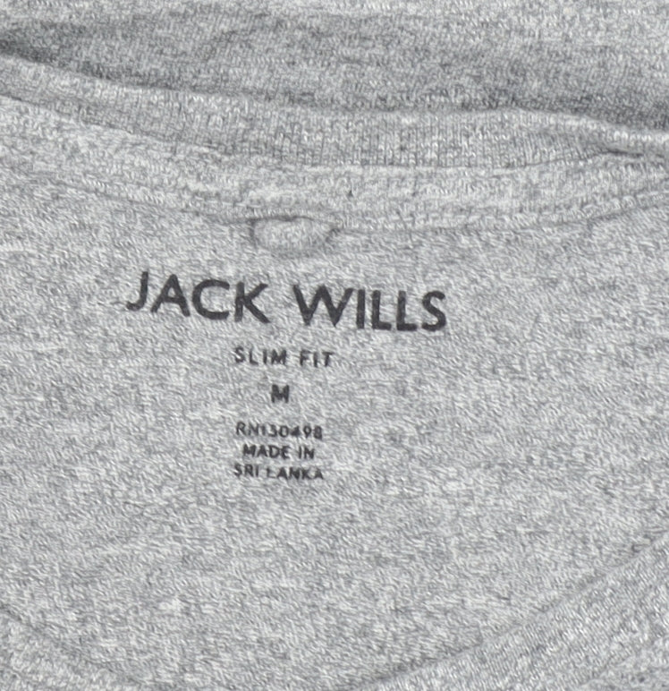 Jack Wills Men’s Grey Slim Fit Cotton Crew Neck T-Shirt M