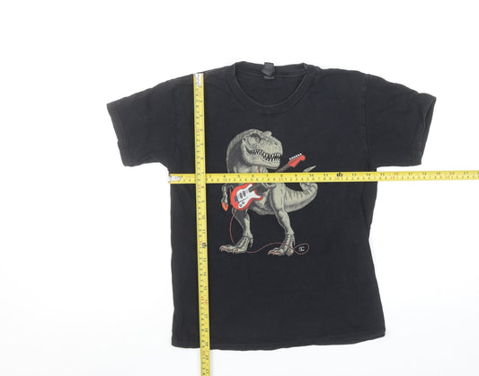 Boys UK Size S Gildan Black Basic T-Shirt