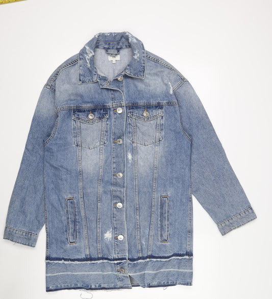 Womens UK Size S River Island Blue Denim Jacket