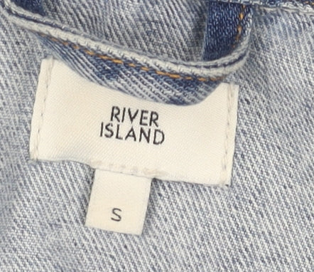Womens UK Size S River Island Blue Denim Jacket