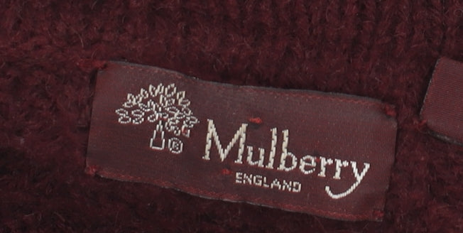 Mulberry Men’s Red Cable-Knit Roll Neck Wool Camel Jumper M