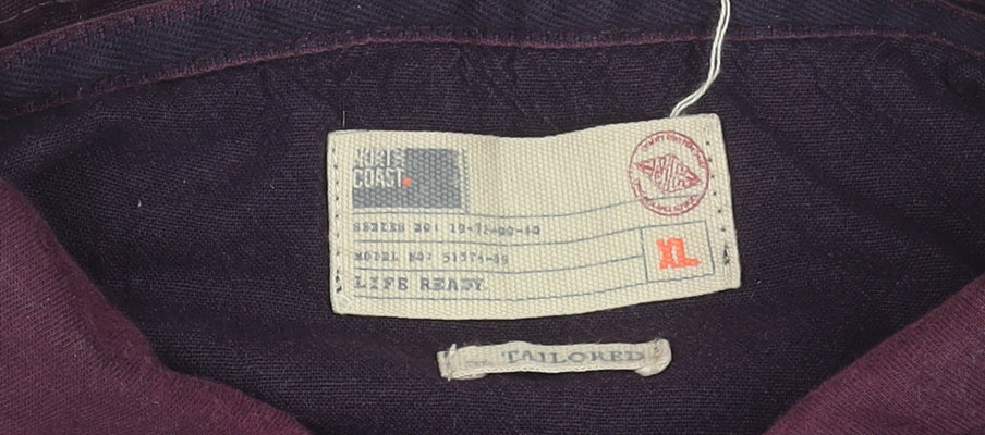 Kurt & Coast Men's Purple Striped Cotton Polo Shirt XL Tailored Fit