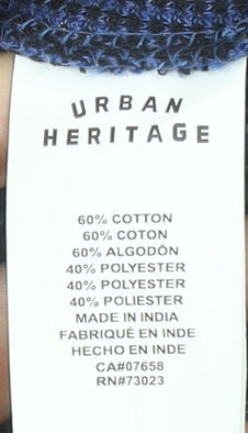 Urban Heritage Men's Blue Long Sleeve Henley T-Shirt Size L