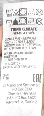 Marks and Spencer Men's Grey Long Sleeve Cotton Polo Shirt XL