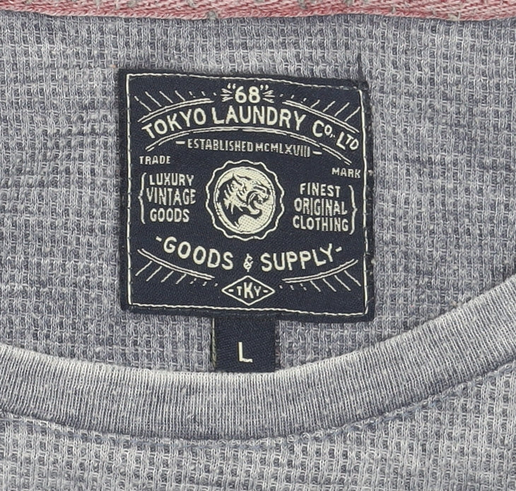 Mens UK Size L Tokyo Laundry Blue T-Shirt
