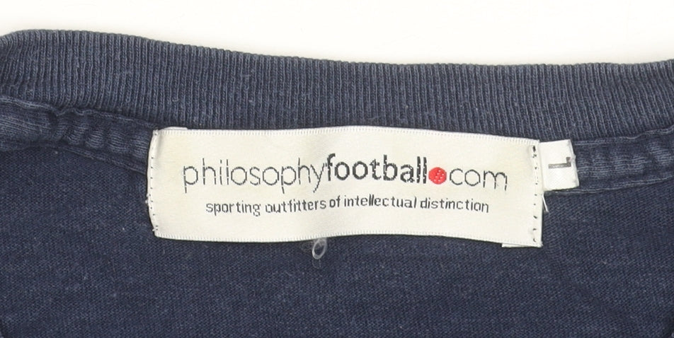 Philosophy Football Men's Blue Cotton Graphic Cycle of Life T-Shirt Size L