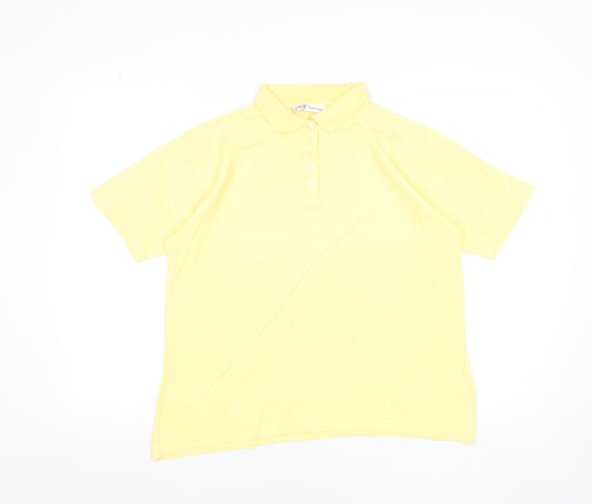 Womens UK Size M EWM Yellow Basic Polo