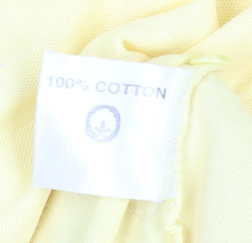 EWM Pure Classics Women's Yellow 100% Cotton Short Sleeve Polo Shirt M 14-16