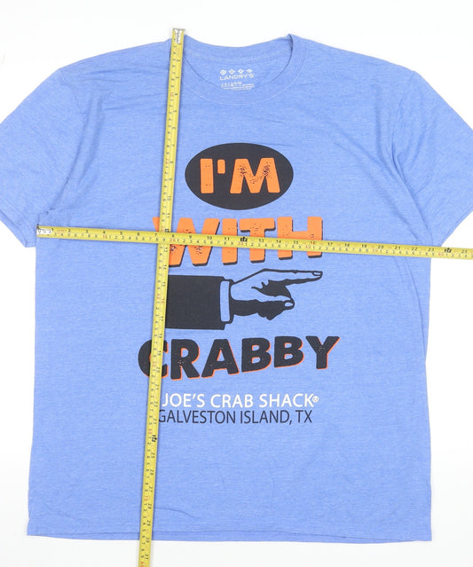 Landry’s Men’s Blue XL Crew Neck Funny Graphic T-Shirt
