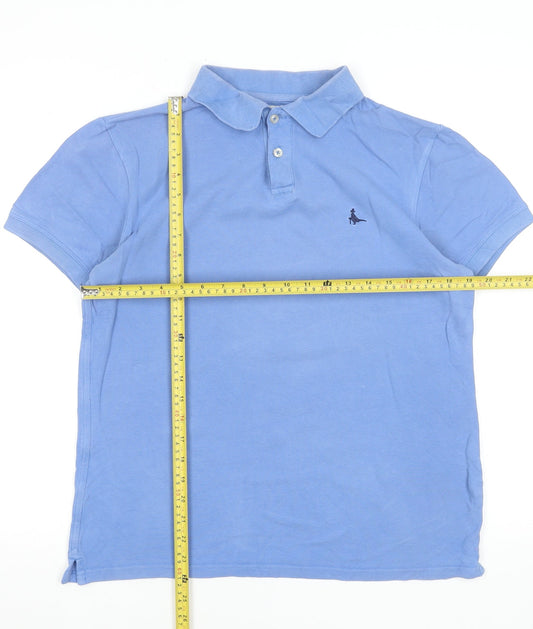 Jack Wills Men Blue S Regular Fit Cotton Polo Shirt