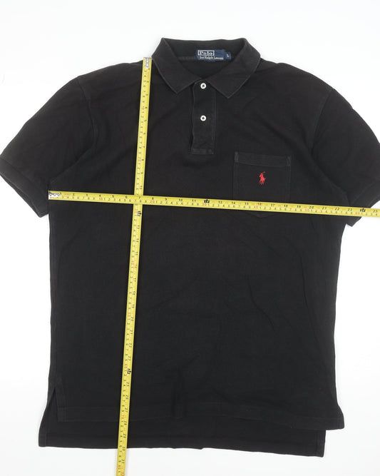 Ralph Lauren Men's Black Cotton Polo Shirt Size L Classic Fit