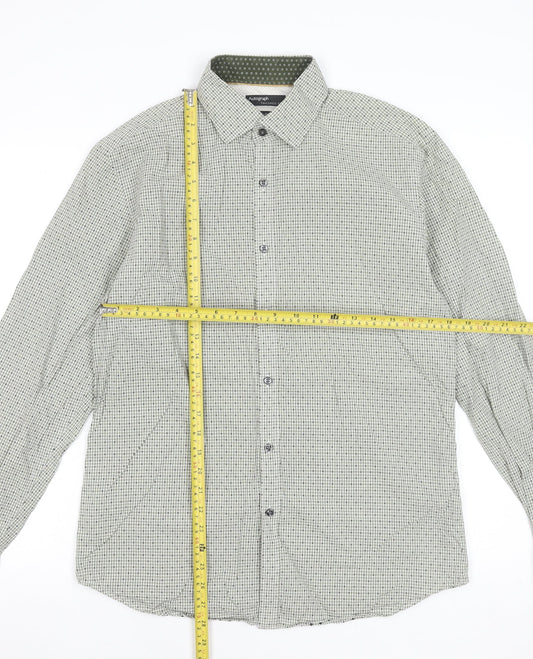 Mens UK Collar Size M Marks and Spencer Smart Green Dress Shirt