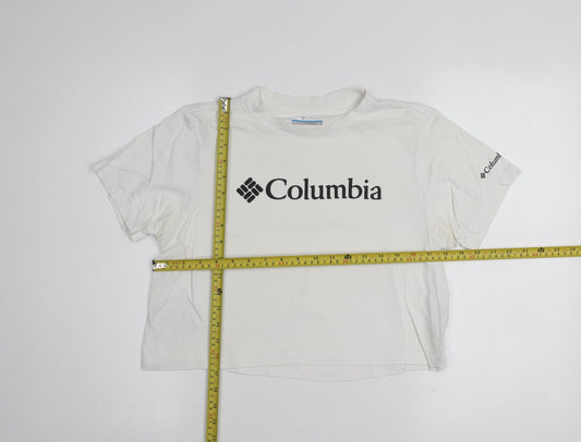 Columbia Women White Basic Logo Short Sleeve Cotton T-Shirt S
