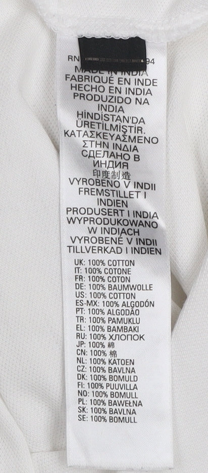 Diesel Men's White XL Polo Shirt 100% Cotton Classic Collar Casual Top