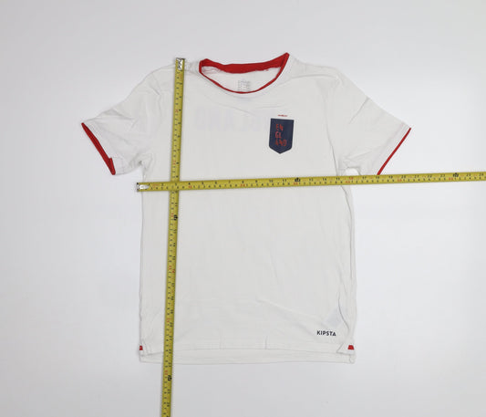 Boys UK Size 10-11 Years Kipsta White Basic T-Shirt